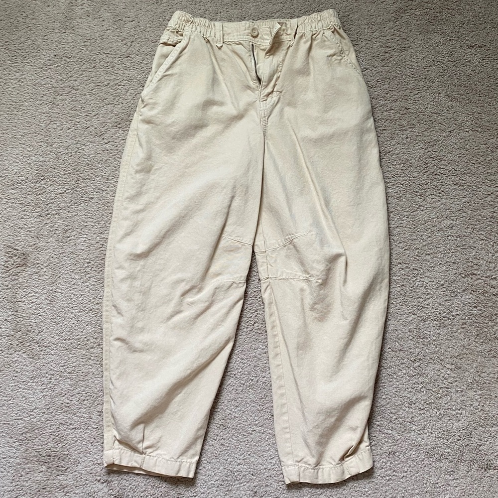 Aerie Barrel Leg Pant, Cake Batter, Size Small